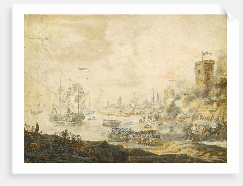 The naval Battle of Chesma on 5 July 1770, 18th century by Anonymous