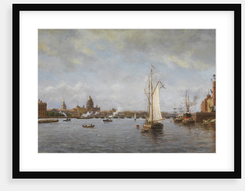 View of the Neva at the Vasilyevsky Island, 1898 by Alexander Karlovich Beggrov