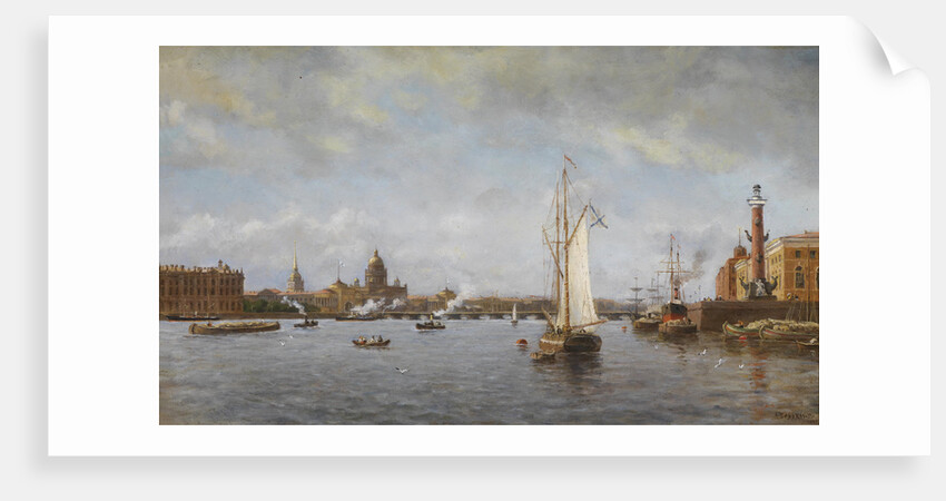 View of the Neva at the Vasilyevsky Island, 1898 by Alexander Karlovich Beggrov