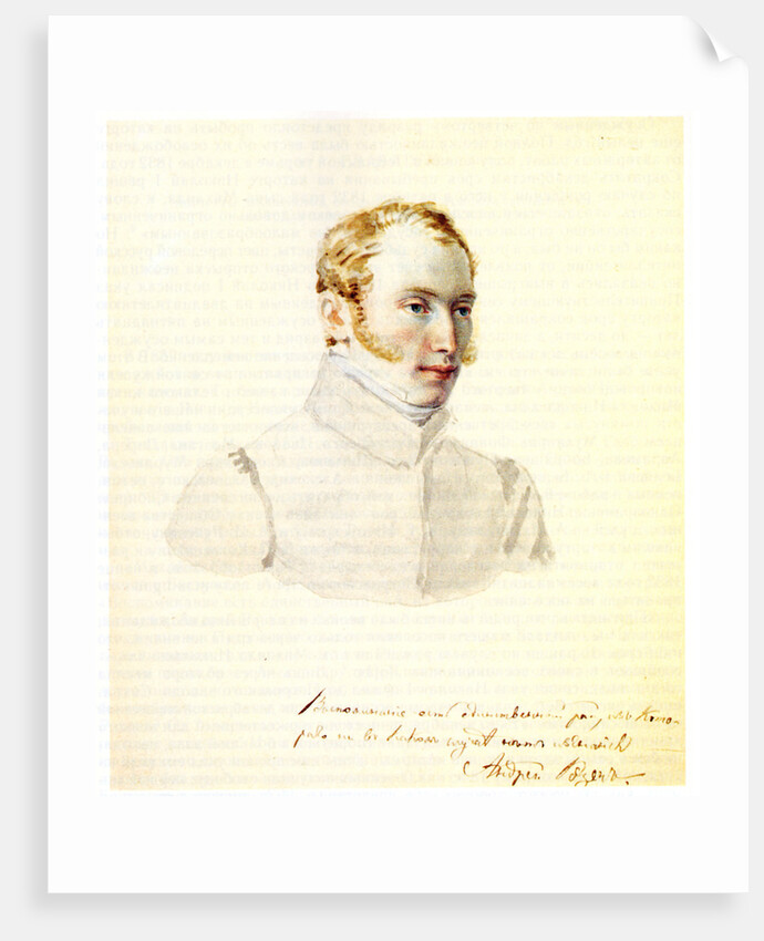 Portrait of Decembrist Baron Andrei von Rosen, 1832 by Nikolai Alexandrovich Bestuzhev
