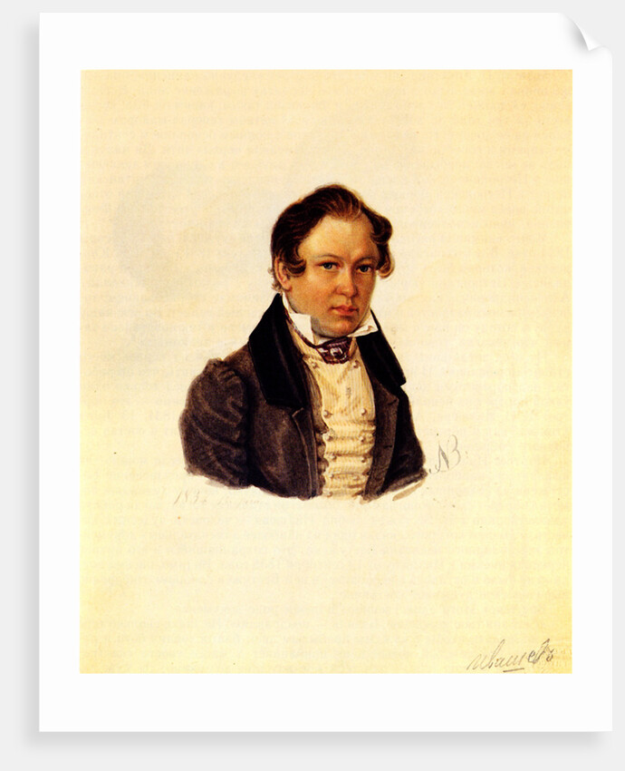 Portrait of Decembrist Vasily Ivashev, 1834 by Nikolai Alexandrovich Bestuzhev