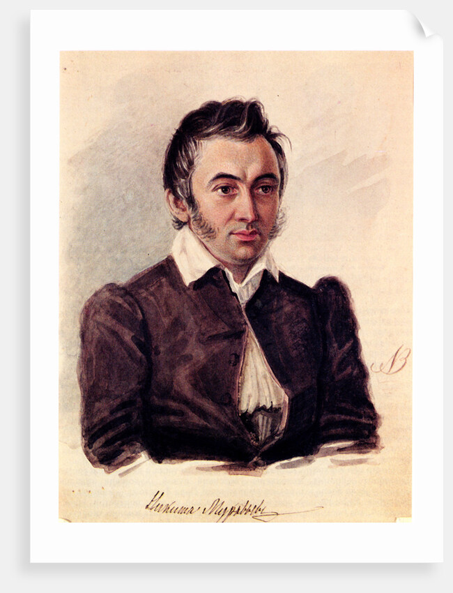 Portrait of the Decembrist Nikita Muravyov, 1836 by Nikolai Alexandrovich Bestuzhev