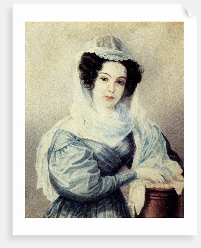 Portrait of Camilla Ivasheva (Le Dantieau), wife of Decembrist Vasily Ivashev, 1834 by Nikolai Alexandrovich Bestuzhev