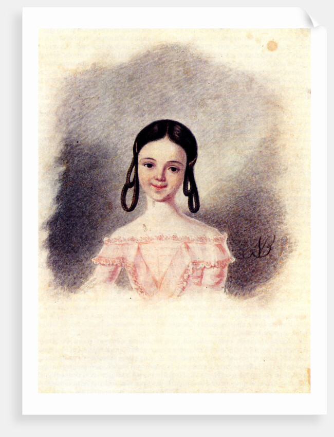 Portrait of Sofia Muravyova, daughter of Decembrist Nikita Muravyov, 1833-1835 by Nikolai Alexandrovich Bestuzhev