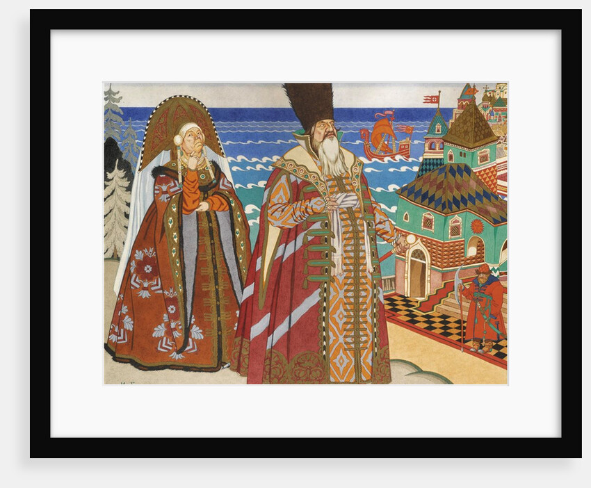 Illustration to the The Tale of the Fisherman and the Fish, 1908 by Ivan Yakovlevich Bilibin