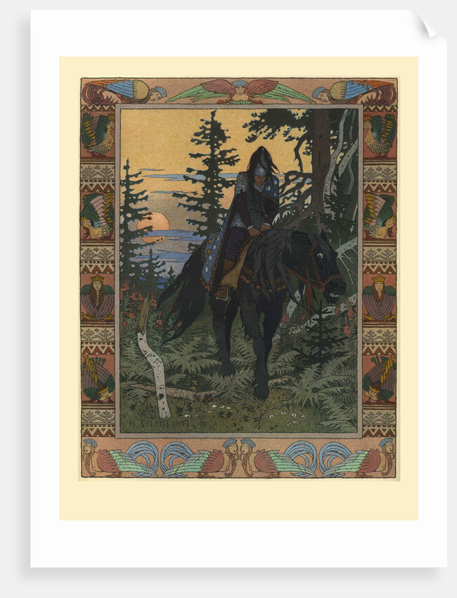 Illustration for the Fairy tale of Vasilisa the Beautiful and White Horseman, 1900 by Ivan Yakovlevich Bilibin
