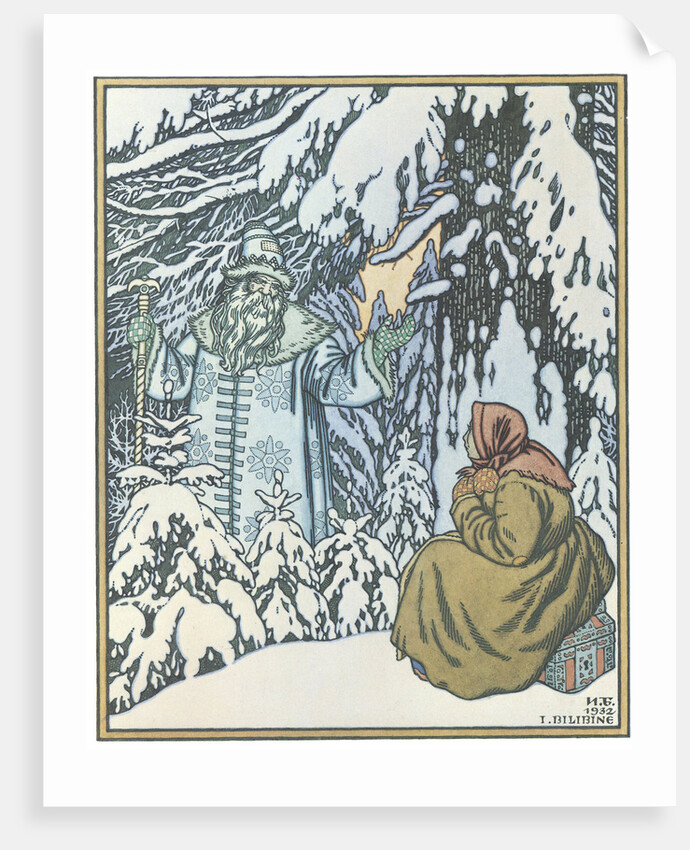 Illustration for the Fairy tale Morozko, 1932 by Ivan Yakovlevich Bilibin