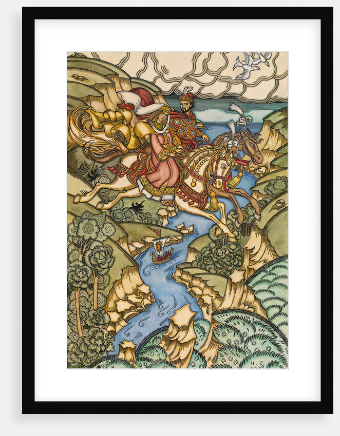 Illustration for the Fairy tale Marya Morevna, 1913-1915 by Ivan Yakovlevich Bilibin