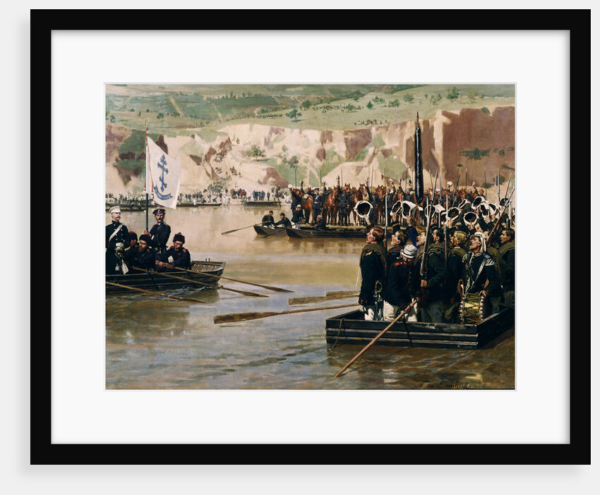 The Russians crossing the Danube at Svishtov in Juny 1877, 1870s by Nikolai Dmitrievich Dmitriev-Orenburgsky