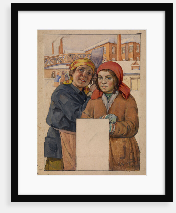 Two Factory Workers, 1925 by Ivan Georgievich Drozdov