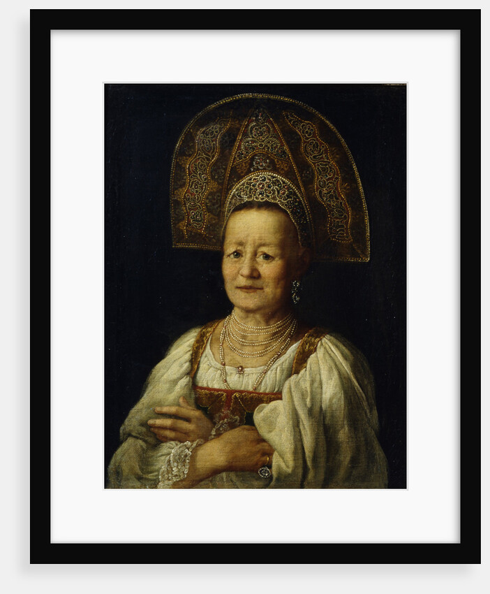 Portrait of a Merchant Woman in Kokoshnik, 1796 by Petro Semyonovich Drozhdin