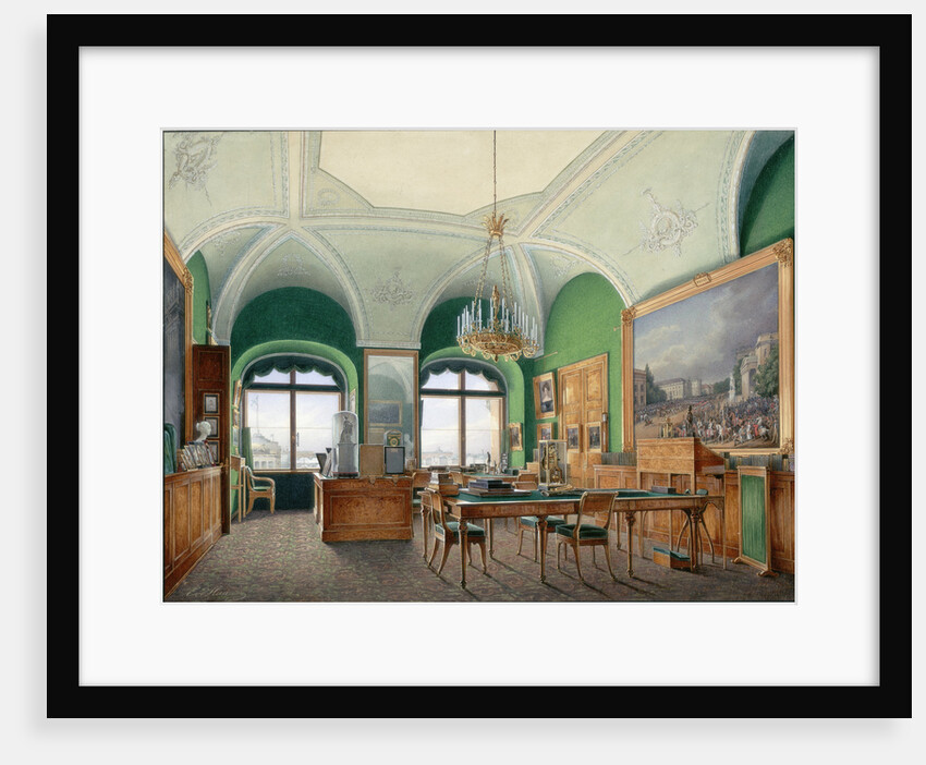 Interiors of the Winter Palace. The Large Study of Emperor Nicholas I, 1860s by Eduard Hau