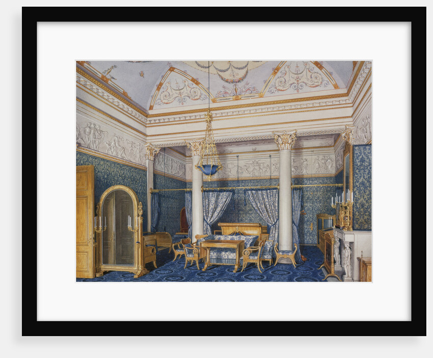 Interiors of the Winter Palace. The Bedchamber of Empress Alexandra Fyodorovna, 1870 by Eduard Hau