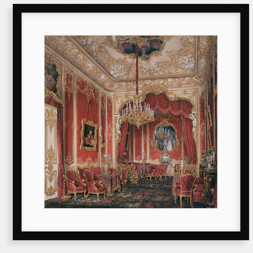Interiors of the Winter Palace. The Boudoir of Empress Maria Alexandrovna, 1861 by Eduard Hau