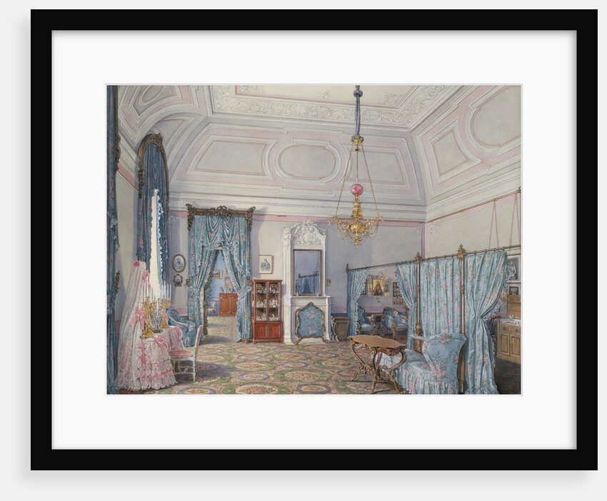 Interiors of the Winter Palace. The Fifth Reserved Apartment. The Bedroom of Grand Princess Maria Alexandrovna, 1873 by Eduard Hau