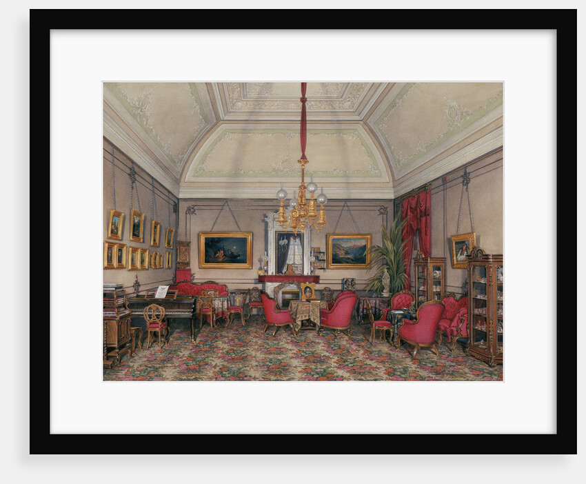 Interiors of the Winter Palace. The Fifth Reserved Apartment. The Drawing-Room of Grand Princess Maria Alexandrovna, 1874 by Eduard Hau