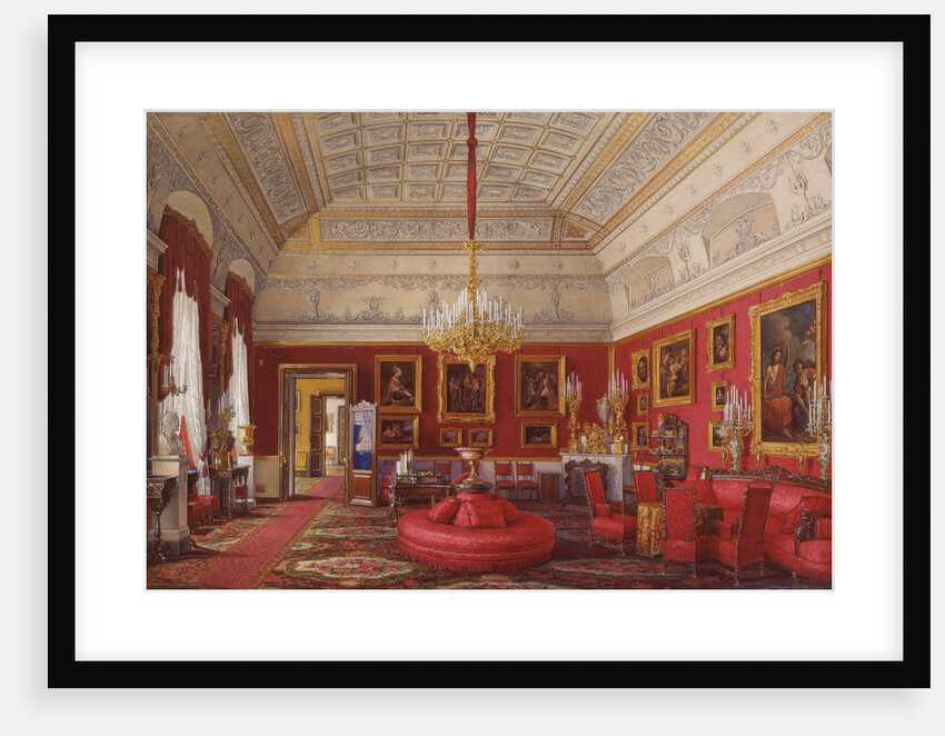 Interiors of the Winter Palace. The First Reserved Apartment. The Large Study of Grand Princess Maria Nikolayevna, 1867 by Eduard Hau