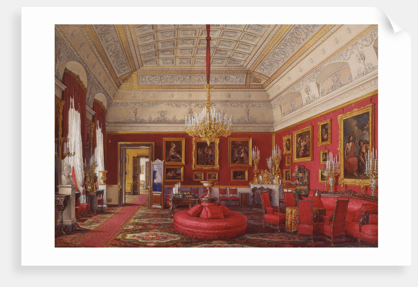 Interiors of the Winter Palace. The First Reserved Apartment. The Large Study of Grand Princess Maria Nikolayevna, 1867 by Eduard Hau