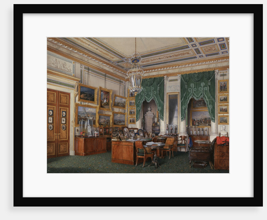 Interiors of the Winter Palace. The Study of Emperor Alexander II, 1857 by Eduard Hau