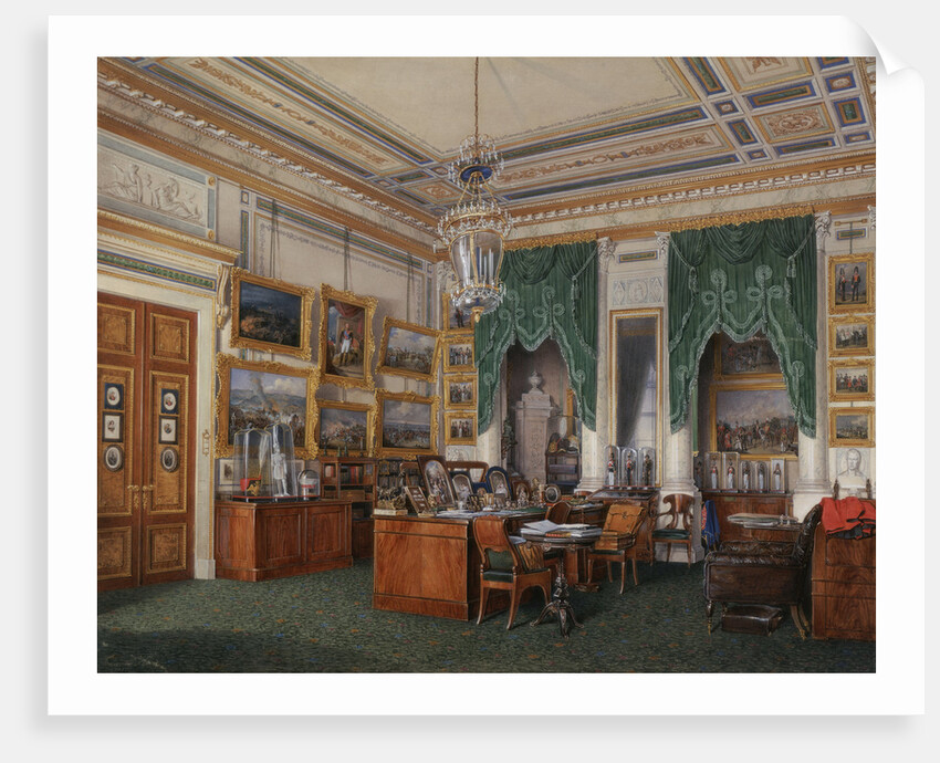 Interiors of the Winter Palace. The Study of Emperor Alexander II, 1857 by Eduard Hau