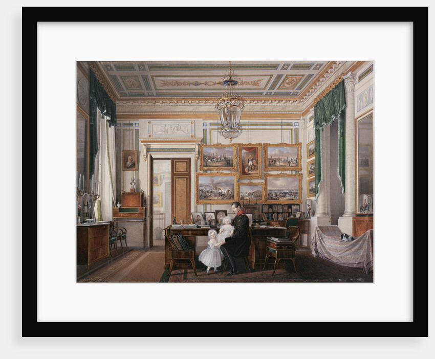 Interiors of the Winter Palace. The Study of Emperor Alexander II, 1850s by Eduard Hau