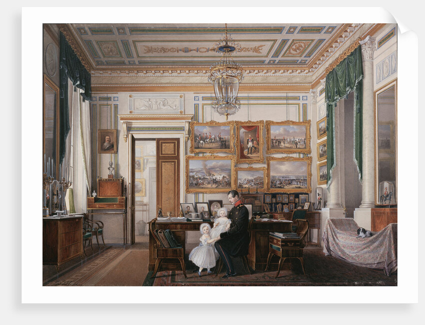 Interiors of the Winter Palace. The Study of Emperor Alexander II, 1850s by Eduard Hau