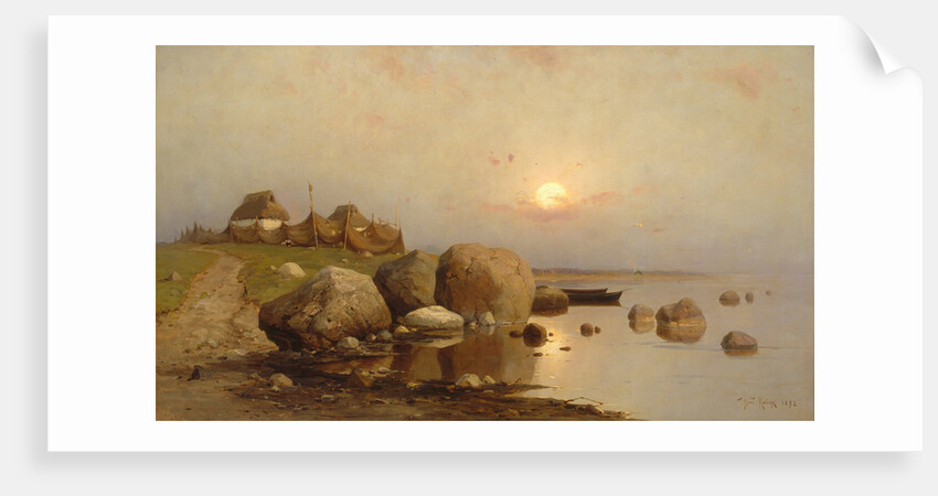 A fishing village, 1892 by Juli Julievich von Klever