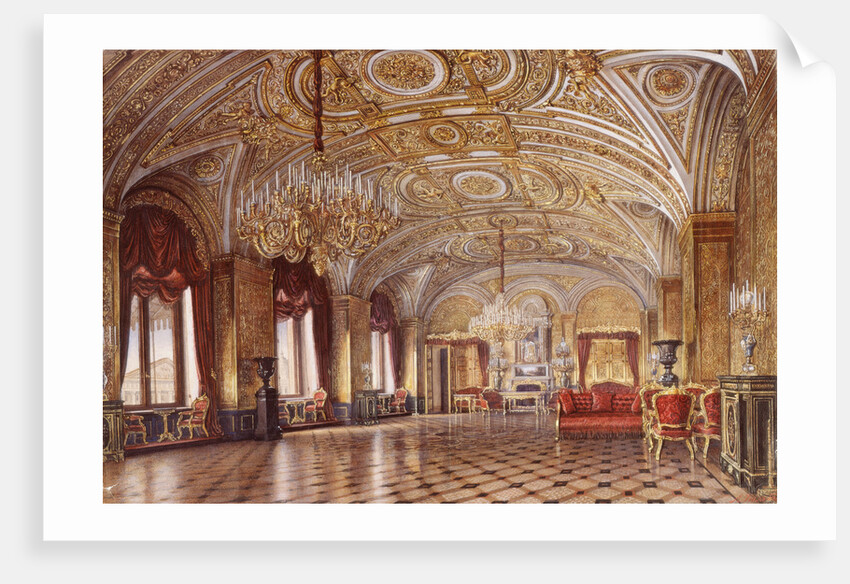 Interiors of the Winter Palace. The Gold Drawing-Room, Mid of the 19th cen by Alexander Chrisophorovich Kolb
