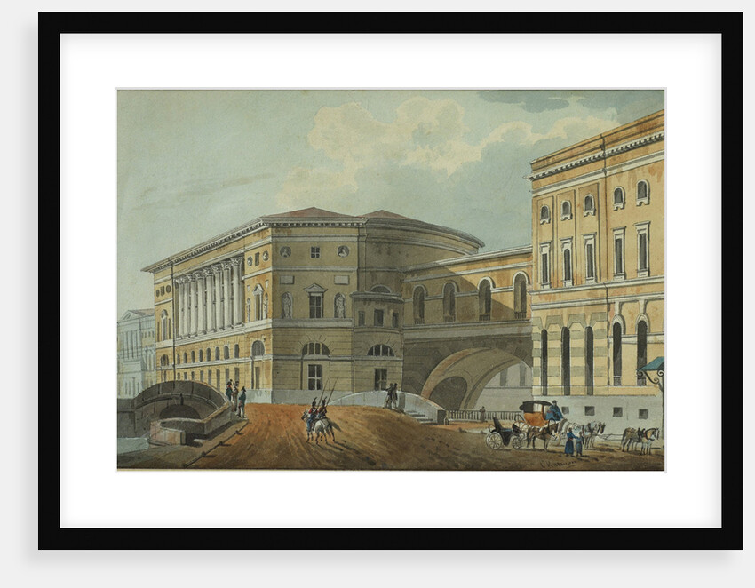 View of the Palace Embankment in St. Petersburg, First quarter of 19th cen by Karl Ivanovich Kolmann