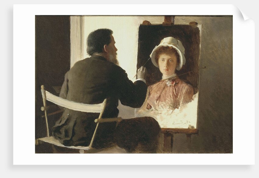 Kramskoy Painting a Portrait of his Daughter, 1884 by Ivan Nikolayevich Kramskoi