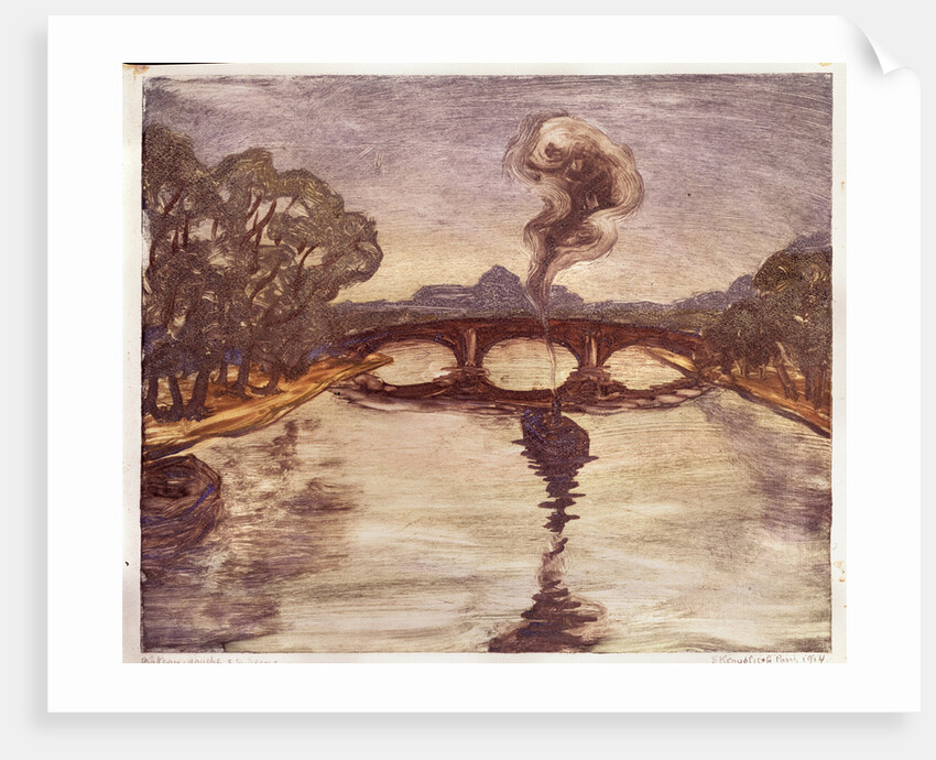 A boat on the Seine, 1914 by Yelisaveta Sergeyevna Kruglikova