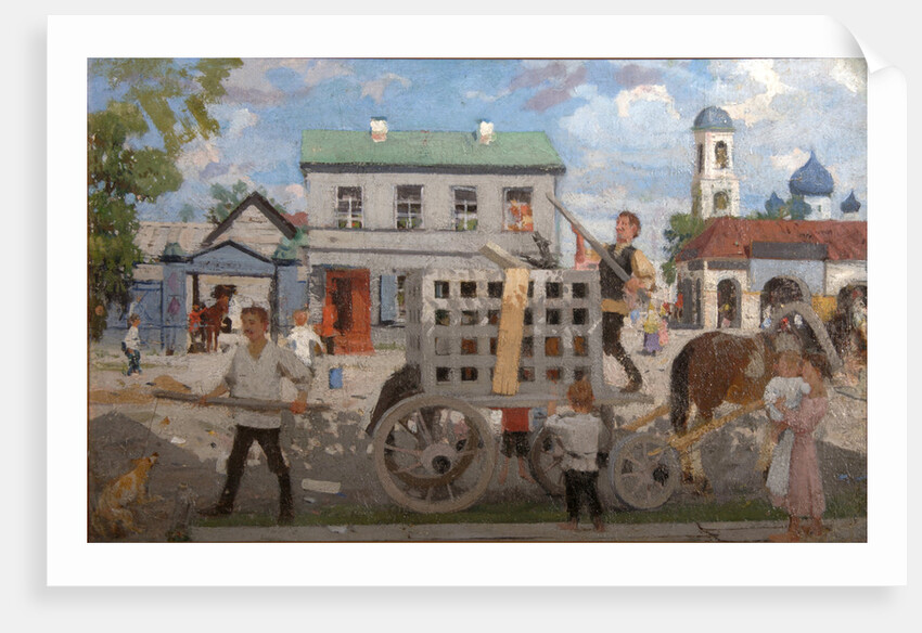 Dog catchers, 1920s by Boris Michaylovich Kustodiev