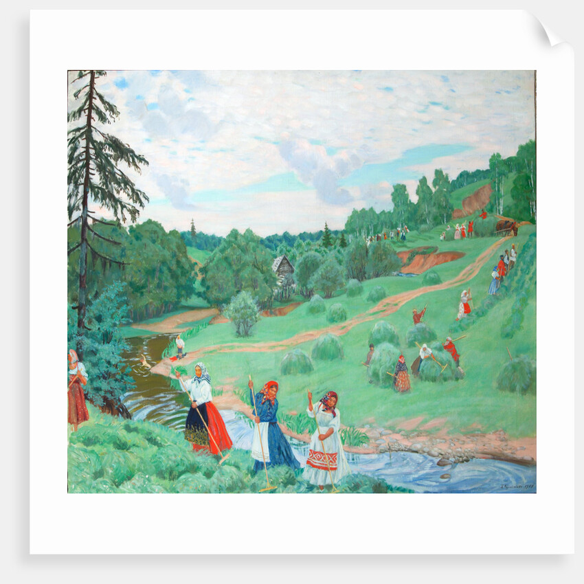 Hay Making, 1917 by Boris Michaylovich Kustodiev