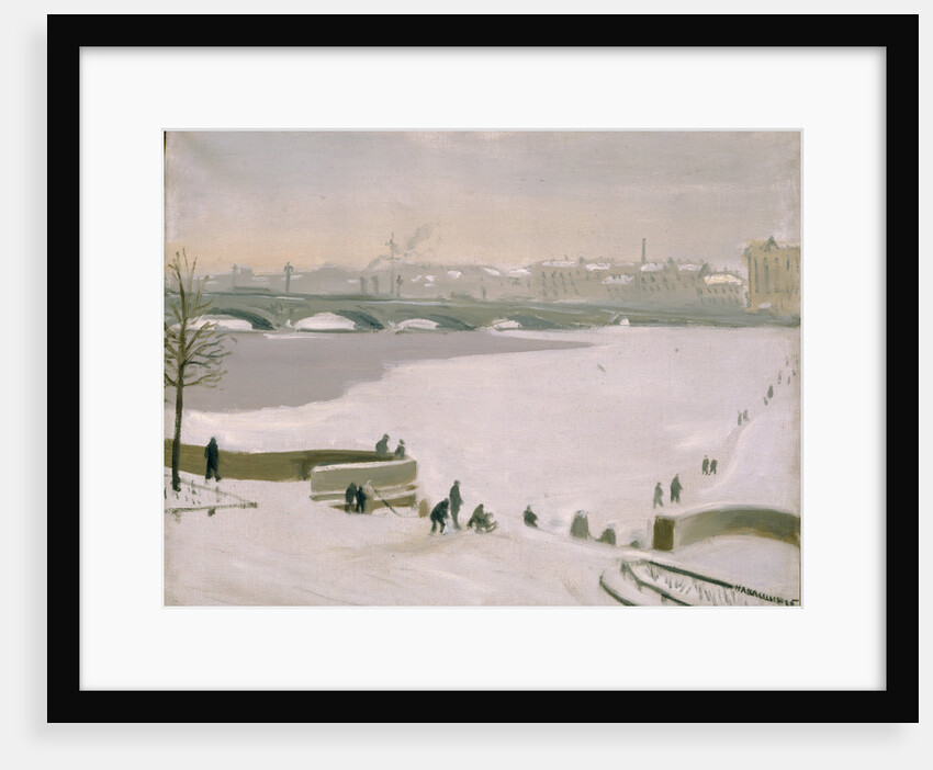 Crossing the frozen Neva River, 1935 by Nikolay Fyodorovich Lapshin