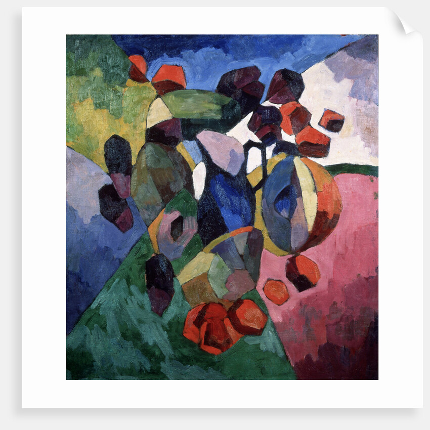 Blue jug and fruits, 1913 by Aristarkh Vasilyevich Lentulov