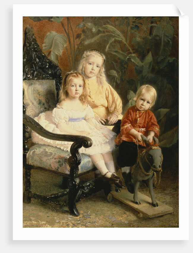 Portrait of the Stasovs Children, Early 1870s by Konstantin Yegorovich Makovsky