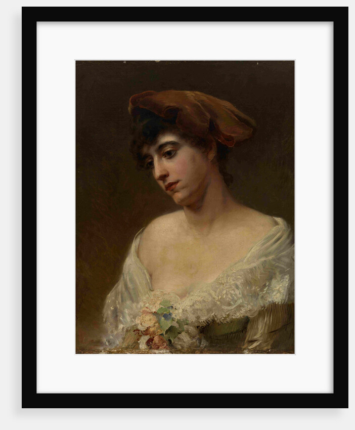 Young Woman in a Red Beret by Konstantin Yegorovich Makovsky
