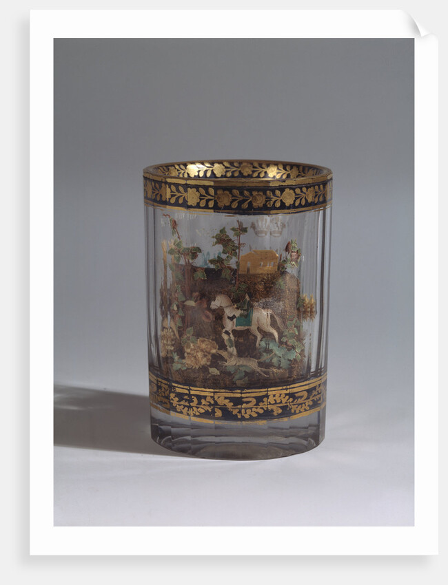 Glass with the double walls and a landscape composition, 1818 by Master A. Vershinin