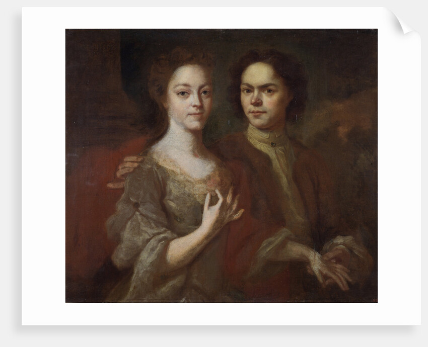 Self-portrait with the wife, c. 1729 by Andrei Matveyevich Matveyev