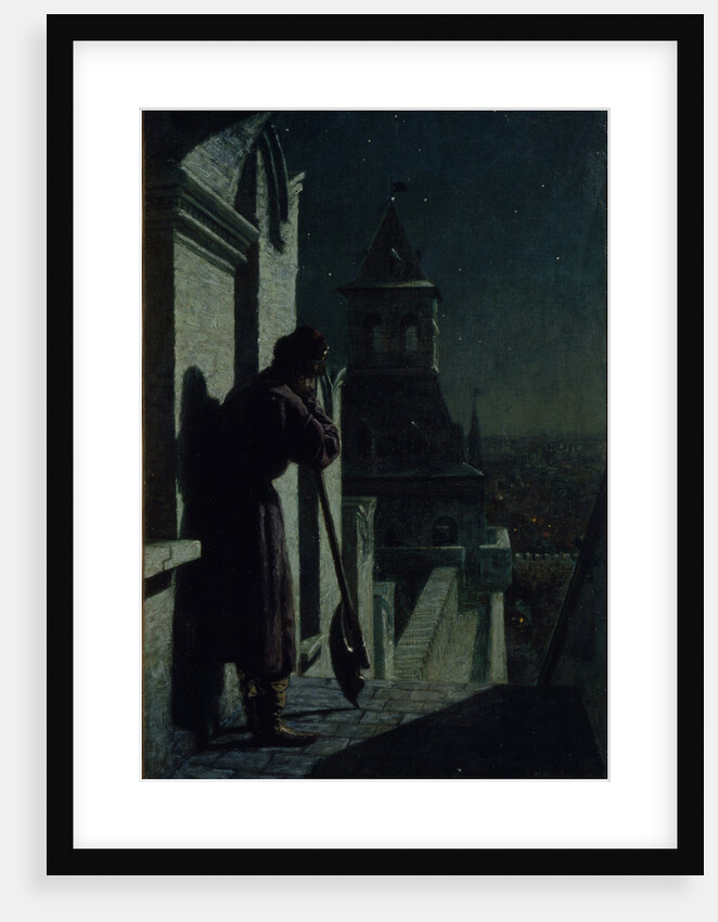Strelets on the Moscow Kremlin tower at Moonlit Night, 1890s by Nikolai Sergeyevich Matveyev