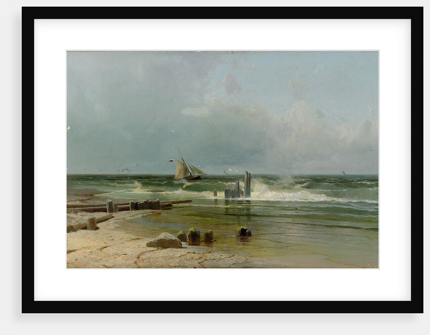 A Sailing boat by the beach, 1891 by Arseni Ivanovich Meshchersky