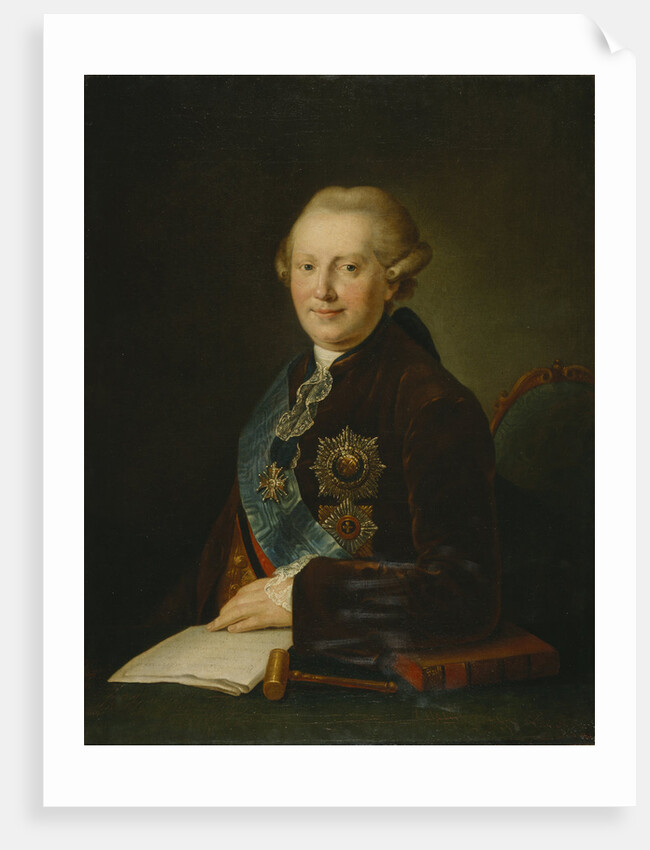Portrait of Prince Alexander Alexeyevich Vyazemsky, 1780s by Leonty Semyonovich Miropolsky