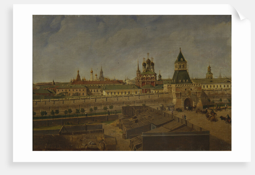 The Ilyinsky Gates in Moscow, Mid of the 19th cen by Pyotr Ivanovich Moiseyev