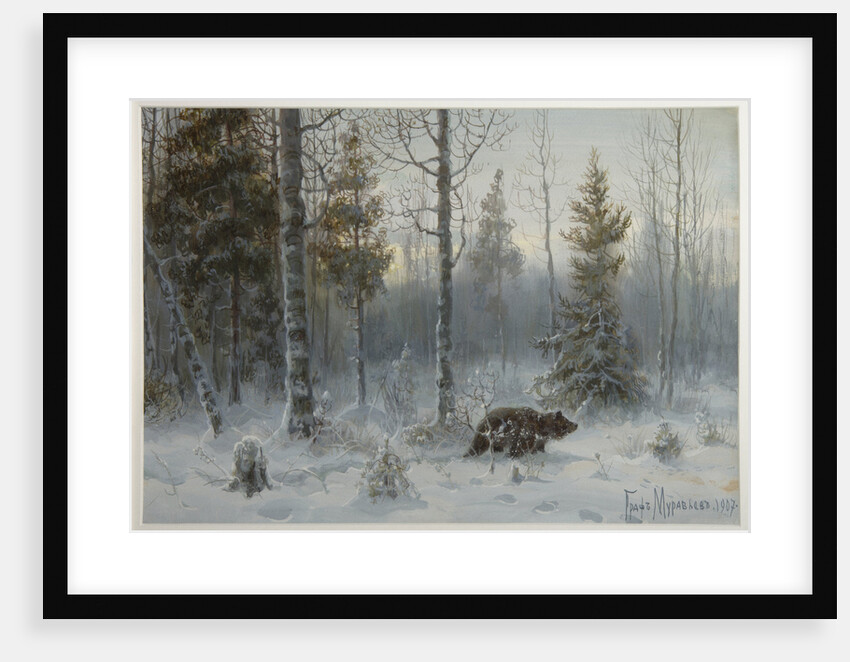 Bear in the winter forest, 1907 by Count Vladimir Leonidovich Muravyov