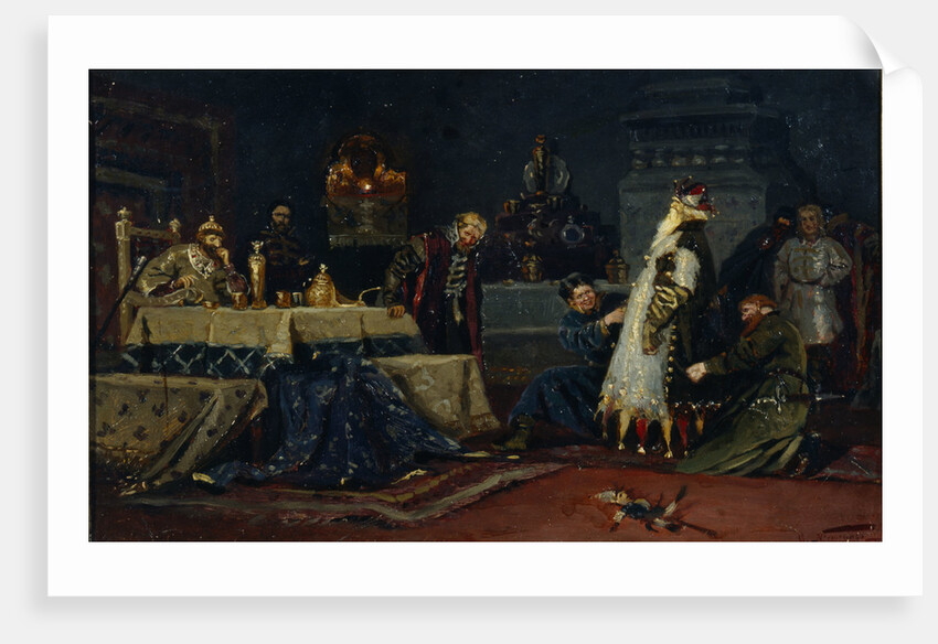 Fools coat. Boyar Druzhina Andreyevich Morozov before Ivan the Terrible, 1885 by Mikhail Vasilyevich Nesterov