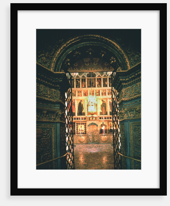Interior with the iconostasis in the Annunciation Cathedral in the Moscow Kremlin, 14th-15th cen by Old Russian Architecture