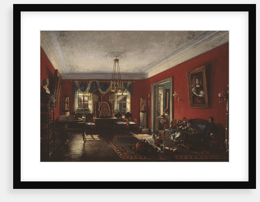 The drawing room in the Nashchokin House in Moscow, Early 1840s by Nikolai Ivanovich Podklyuchnikov