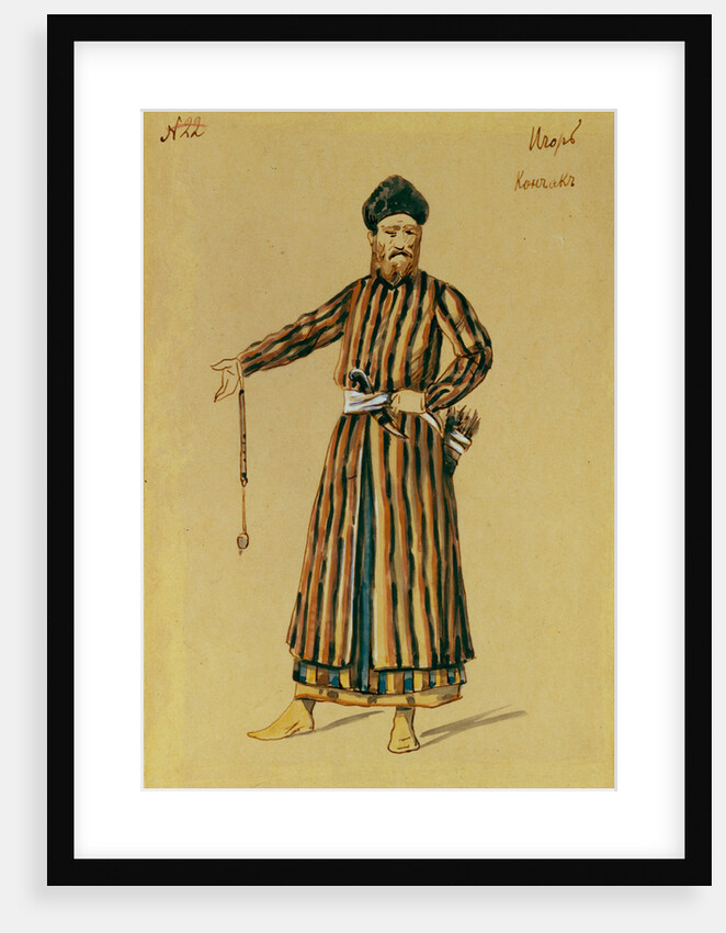 Costume design for the opera Prince Igor by A. Borodin, 1890 by Evgeni Petrovich Ponomarev