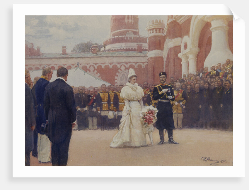 Nicholas II receiving rural district elders on May 18, 1896 in the yard of Petrovsky Palace in Moscow, 1897 by Ilya Yefimovich Repin