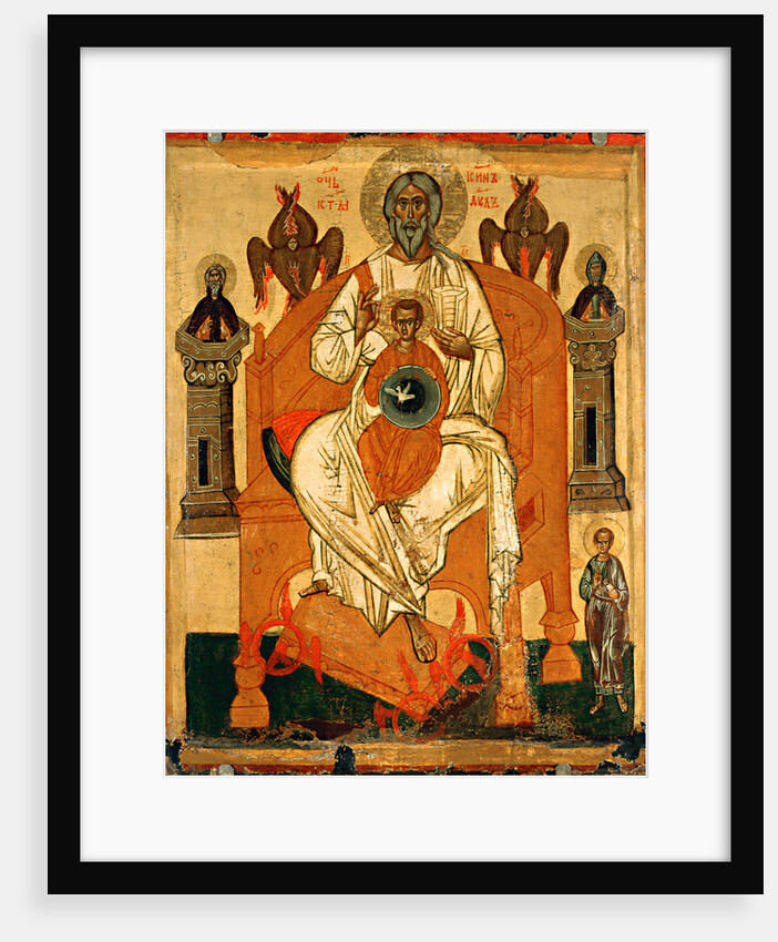 Trinity with the Saints, Early 15th cen by Russian icon